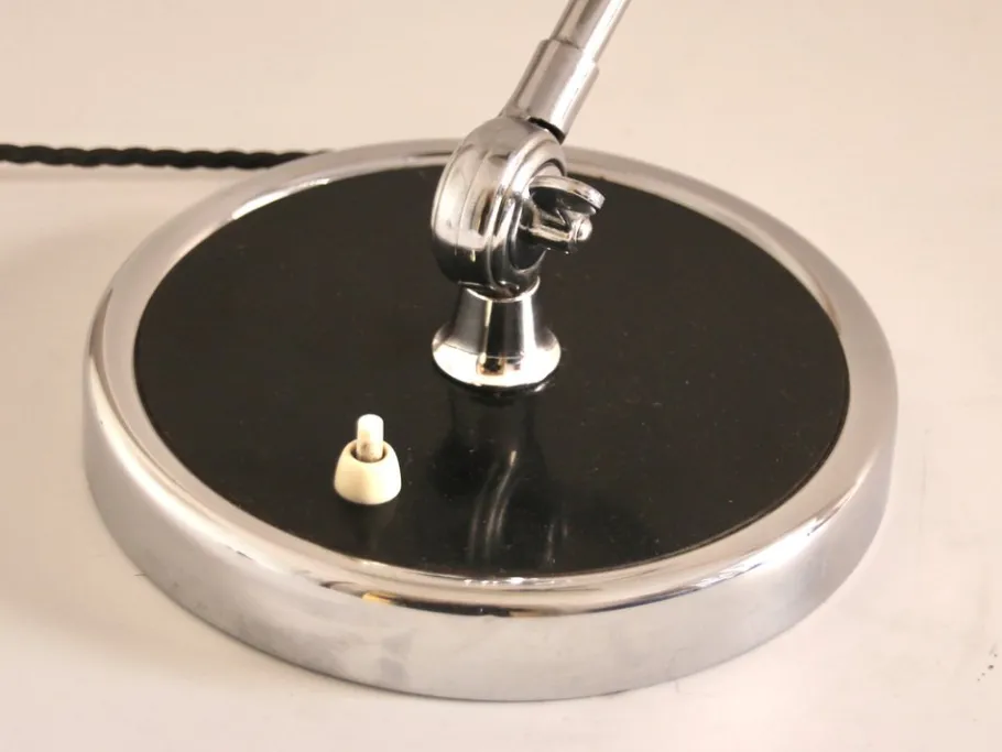 New Pamono German Bauhaus Black Metal Model 6631 Desk Lamp by Christian Dell for Kaiser Idell, 1930s