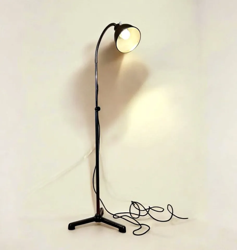 Clearance Pamono German Bauhaus Modern Floor Lamp by Christian Dell for Bünte & Remmler (BuR), 1930s, Flexible Reading Lamp