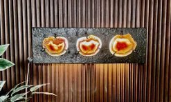 Hot Pamono German Brutalist Relief Copper Art Wall Lamp Sculpture With Agate Slices, 1960s