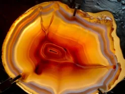 Hot Pamono German Brutalist Relief Copper Art Wall Lamp Sculpture With Agate Slices, 1960s