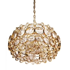 Hot Pamono German Bubble Chandelier in Crystal & Gilt Brass by Gaetano Sciolari for Palwa, 1960s