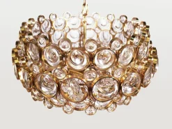 Hot Pamono German Bubble Chandelier in Crystal & Gilt Brass by Gaetano Sciolari for Palwa, 1960s