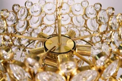 Hot Pamono German Bubble Chandelier in Crystal & Gilt Brass by Gaetano Sciolari for Palwa, 1960s