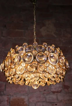 Hot Pamono German Bubble Chandelier in Crystal & Gilt Brass by Gaetano Sciolari for Palwa, 1960s
