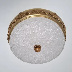 Discount Pamono German Ceiling Light in Crystal and Brass from Kaiser-Leuchten, 1960s