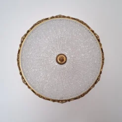 Discount Pamono German Ceiling Light in Crystal and Brass from Kaiser-Leuchten, 1960s