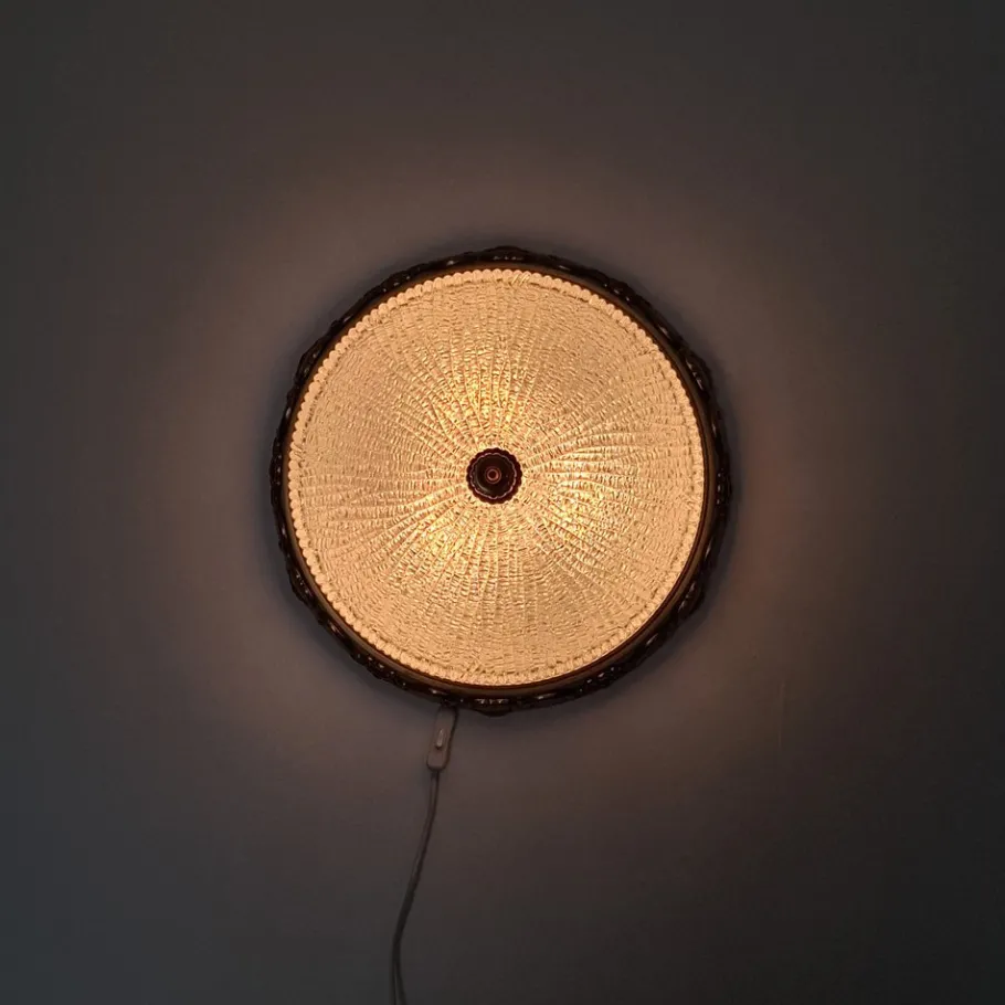 Discount Pamono German Ceiling Light in Crystal and Brass from Kaiser-Leuchten, 1960s