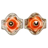 Online Pamono German Fat Lava Ceramic Wall Lights in Orange Brown from Hustadt Leuchten Arnsberg, 1970s, Set of 2