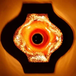 Online Pamono German Fat Lava Ceramic Wall Lights in Orange Brown from Hustadt Leuchten Arnsberg, 1970s, Set of 2