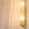 Hot Pamono German Flat Wall Lamp with Gold-Plated Metal and Glass Rods Shade, 1980s