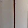 Best Pamono German Floor Lamp with Base in Teak & Chromed Steel and Red Silk Shade, 1970s