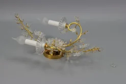 Online Pamono German Floral Wall Sconce in Crystal and Brass by Palwa for Palme & Walter, 1960s