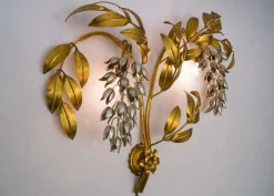Online Pamono German Gilt Metal Palm Tree Sconce from Hans Kögl, 1970s