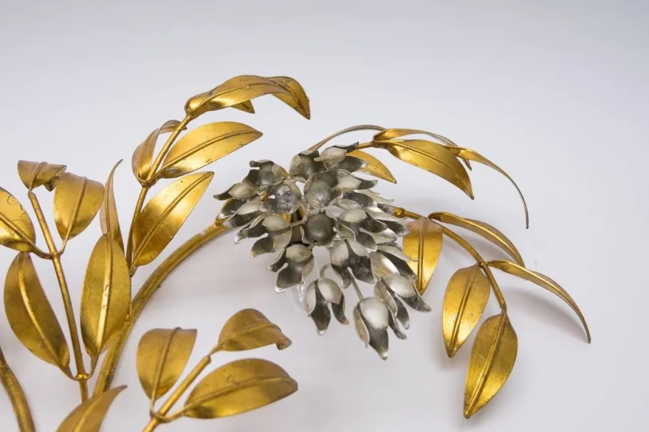 Online Pamono German Gilt Metal Palm Tree Sconce from Hans Kögl, 1970s