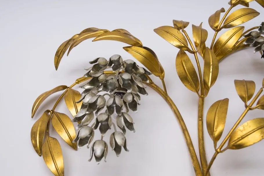 Online Pamono German Gilt Metal Palm Tree Sconce from Hans Kögl, 1970s