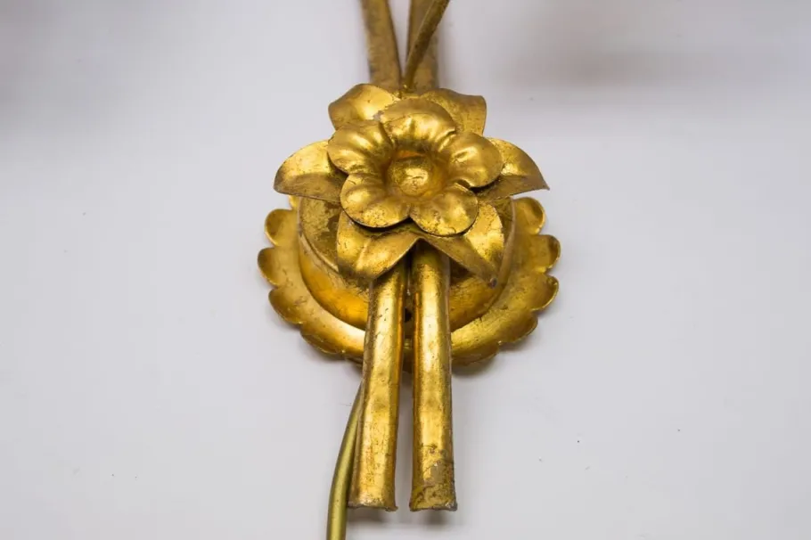 Online Pamono German Gilt Metal Palm Tree Sconce from Hans Kögl, 1970s