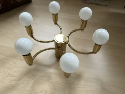 Discount Pamono German Gold Metal Ceiling Lamp, 1980s