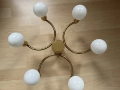 Discount Pamono German Gold Metal Ceiling Lamp, 1980s