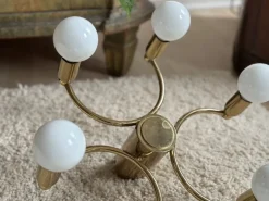 Discount Pamono German Gold Metal Ceiling Lamp, 1980s