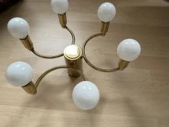 Discount Pamono German Gold Metal Ceiling Lamp, 1980s