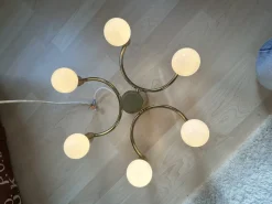 Discount Pamono German Gold Metal Ceiling Lamp, 1980s