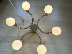 Discount Pamono German Gold Metal Ceiling Lamp, 1980s