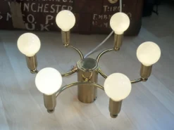 Discount Pamono German Gold Metal Ceiling Lamp, 1980s