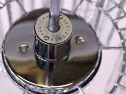 Discount Pamono German Iced Glass Chandelier with Crystal Rods & Chrome from Kinkeldey, 1960s