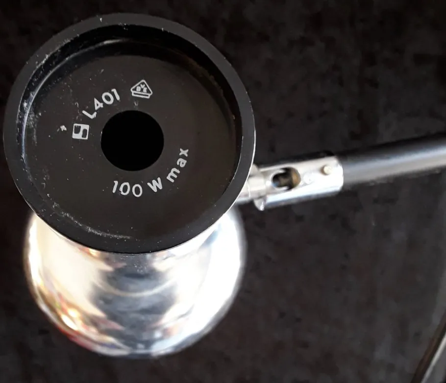 New Pamono German 2-Light Multi-Adjustable Floor Lamp with Chrome-Plated Metal Frame, Black Plastic Mount and Chrome Reflectors from Staff, 1970s