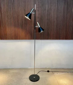 New Pamono German Minimalist Chromed Floor Lamp with Adjustable Spotlights from Hustadt Leuchten, 1960s