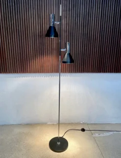 New Pamono German Minimalist Chromed Floor Lamp with Adjustable Spotlights from Hustadt Leuchten, 1960s
