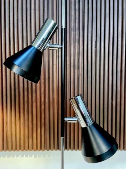 New Pamono German Minimalist Chromed Floor Lamp with Adjustable Spotlights from Hustadt Leuchten, 1960s