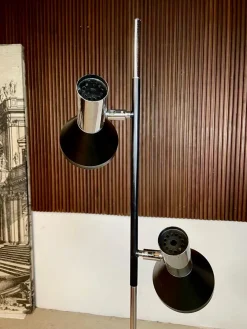 New Pamono German Minimalist Chromed Floor Lamp with Adjustable Spotlights from Hustadt Leuchten, 1960s