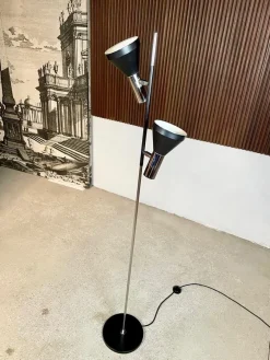 New Pamono German Minimalist Chromed Floor Lamp with Adjustable Spotlights from Hustadt Leuchten, 1960s