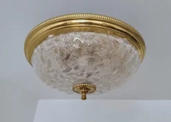 Online Pamono German Murano Ice Glass Flush Mount, 1960s