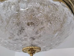 Online Pamono German Murano Ice Glass Flush Mount, 1960s