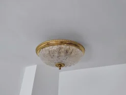 Online Pamono German Murano Ice Glass Flush Mount, 1960s