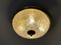 Online Pamono German Murano Ice Glass Flush Mount, 1960s