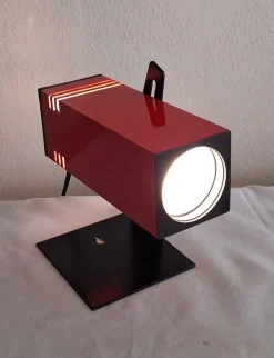 New Pamono German Red and Black Metal Wall and Table Lamp from Brilliant-Leuchten, 1970s