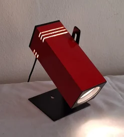 New Pamono German Red and Black Metal Wall and Table Lamp from Brilliant-Leuchten, 1970s