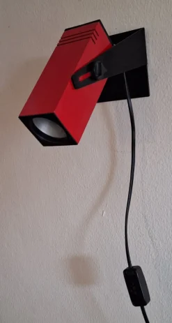 New Pamono German Red and Black Metal Wall and Table Lamp from Brilliant-Leuchten, 1970s