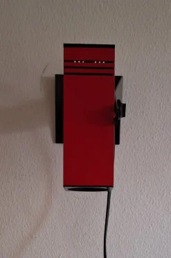 New Pamono German Red and Black Metal Wall and Table Lamp from Brilliant-Leuchten, 1970s