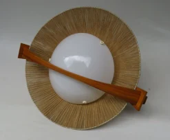 Hot Pamono German Teak and Acrylic Glass Ceiling Lamp from Temde, 1960s