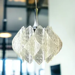 Discount Pamono German Transparent Acrylic Glass Hanging Lamp by Me Marbach Leuchten, 1960s