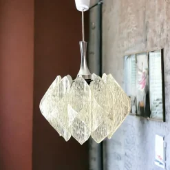 Discount Pamono German Transparent Acrylic Glass Hanging Lamp by Me Marbach Leuchten, 1960s