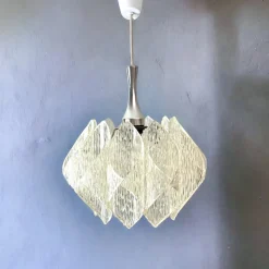 Discount Pamono German Transparent Acrylic Glass Hanging Lamp by Me Marbach Leuchten, 1960s