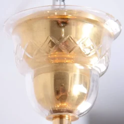 Online Pamono Gilded Brass and Crystal Glass Encrusted Chandelier from Palwa, 1960s