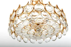 Online Pamono Gilded Brass and Crystal Chandelier by Palwa, 1970s