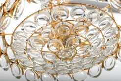 Online Pamono Gilded Brass and Crystal Chandelier by Palwa, 1970s