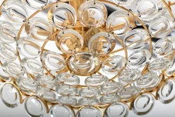 Online Pamono Gilded Brass and Crystal Chandelier by Palwa, 1970s